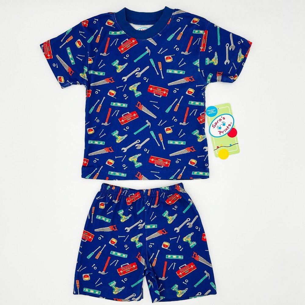 NWT Sara's Prints Short PJ Set Boys Size 2T (Tag size 2)
